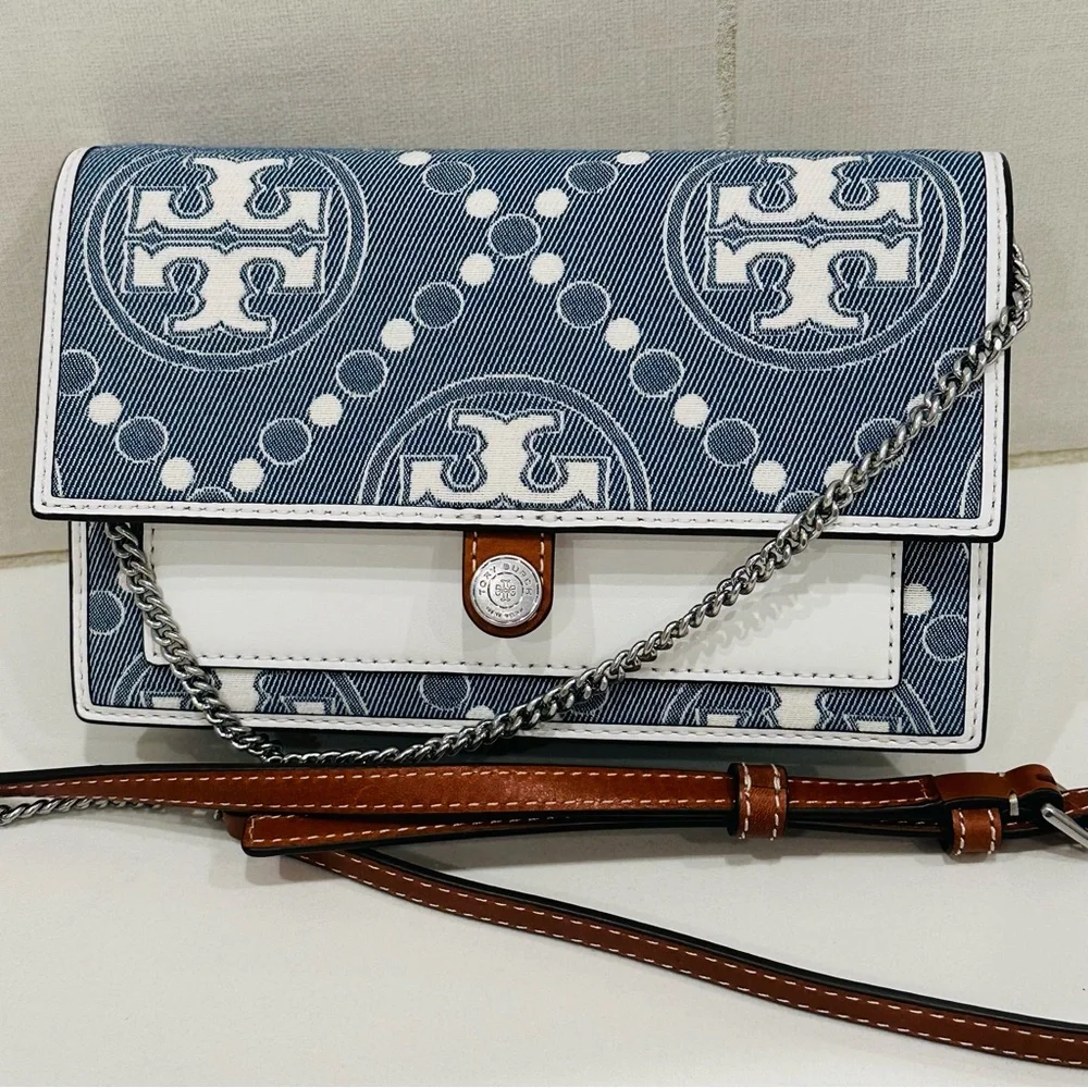 Like New Tory Burch
T Monogram Denim Wallet Crossbody - Picture 16 of 16